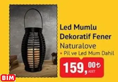 NATURALOVE LED MUMLU DEKORATİF FENER NATURALOVE LED MUMLU DEKORATİF FENER